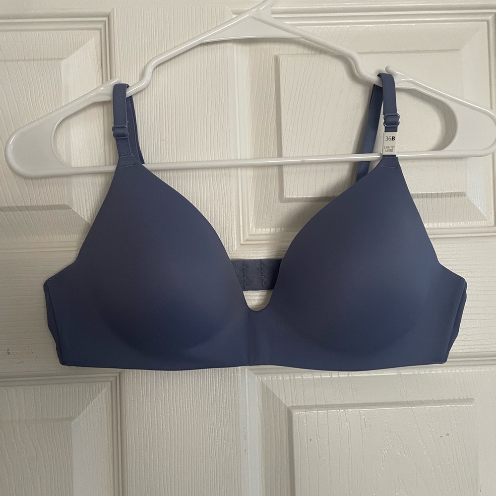 NWT Victoria Secret PINK 36B Slate Blue Lightly Lined Seamless Bra